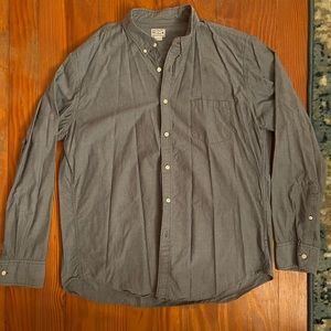JCrew grey and white striped button down